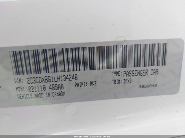 2C3CDXBG1LH134248 Dodge Charger Sxt Rwd