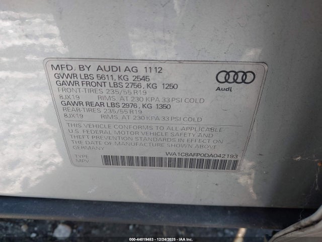 2013 AUDI Q5 HYBRID WA1C8AFP0DA042193 Photo 8