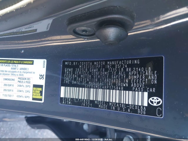 5YFB4MDE4RP175848 Toyota COROLLA LE