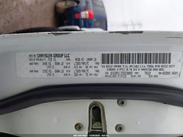 2013 Ram 2500 Tradesman მანქანა იყიდება აუქციონზე, vin: 3C6UR5CL7DG539895, აუქციონის ნომერი: 44019622