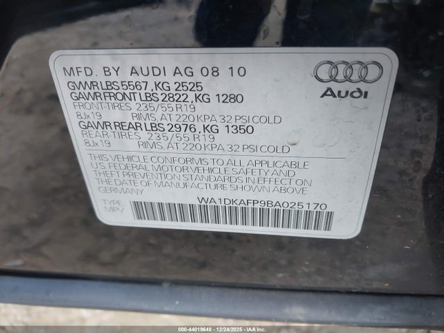 2011 AUDI Q5 WA1DKAFP9BA025170 Photo 8