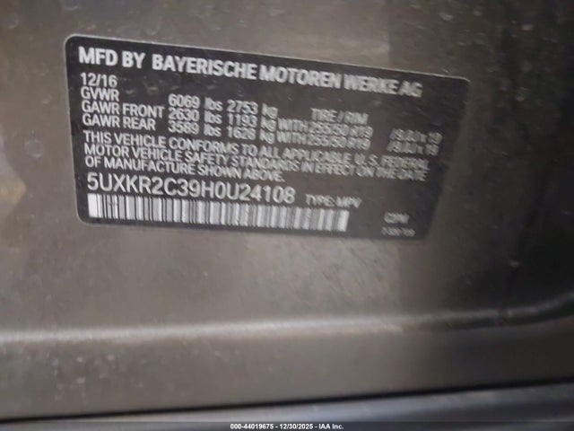 5UXKR2C39H0U24108 BMW X5 Sdrive35i