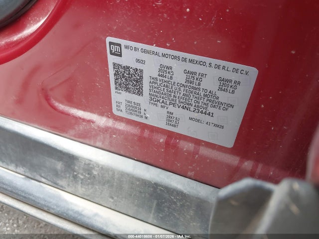 3GKALPEV4NL234441 GMC Terrain Fwd Slt