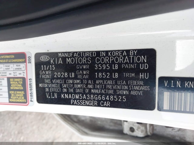 KIA RIO LX 2016 KNADM5A38G6648525 Image 9