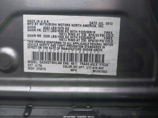 2014 MITSUBISHI OUTLANDER SPORT 4A4AP3AU4EE003876 Photo 8