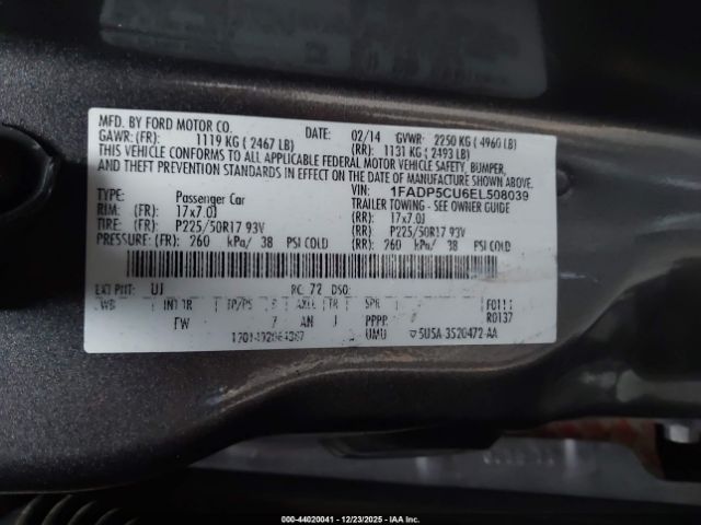 2014 FORD C-MAX ENERGI 1FADP5CU6EL508039 Photo 8