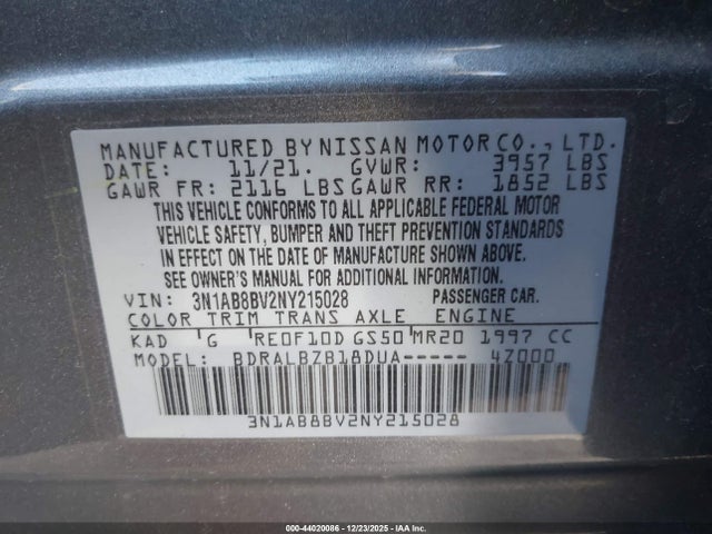 2022 NISSAN SENTRA 3N1AB8BV2NY215028 Photo 8