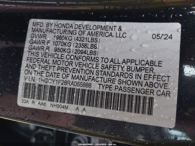 2024 HONDA ACCORD 1HGCY1F28RA066888 Photo 8