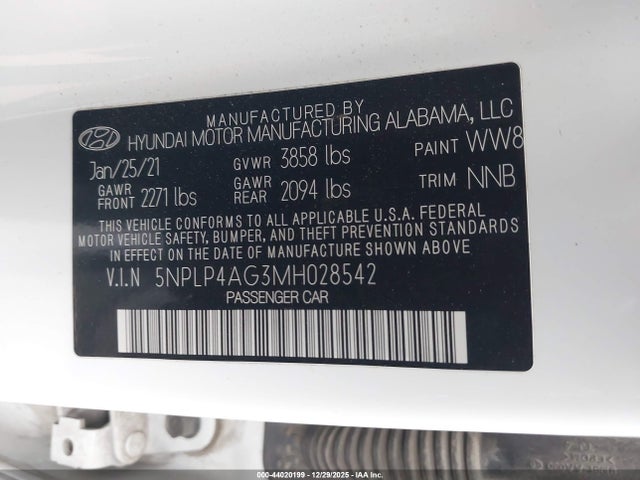 Hyundai Elantra Limited 2021 5NPLP4AG3MH028542 Image 9