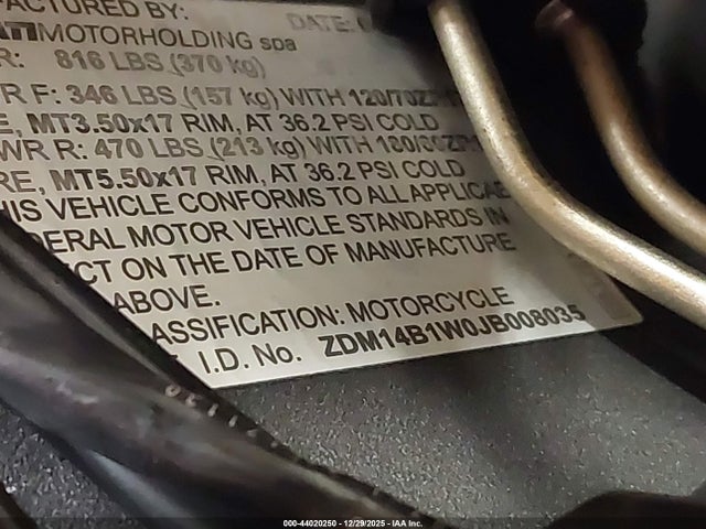 2018 DUCATI SUPERBIKE ZDM14B1W0JB008035 Photo 9