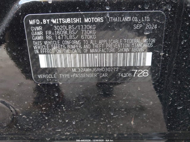 2024 MITSUBISHI MIRAGE ML32AWHJ6RH030272 Photo 8