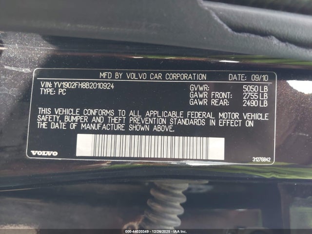 2011 VOLVO S60 YV1902FH8B2010924 Photo 8