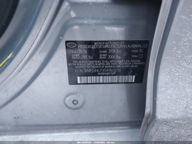 Aukcja sprzedaży 2017 Hyundai Elantra Value Edition, vin: 5NPD84LFXHH165036, numer aukcji: 44020357