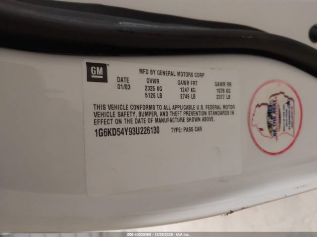 2003 CADILLAC DEVILLE 1G6KD54Y93U226130 Photo 8