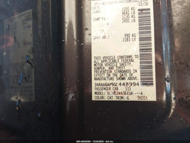 2016 NISSAN MAXIMA 1N4AA6AP9GC448994 Photo 8