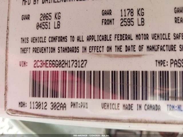 2002 CHRYSLER 300M 2C3HE66G02H173127 Photo 8