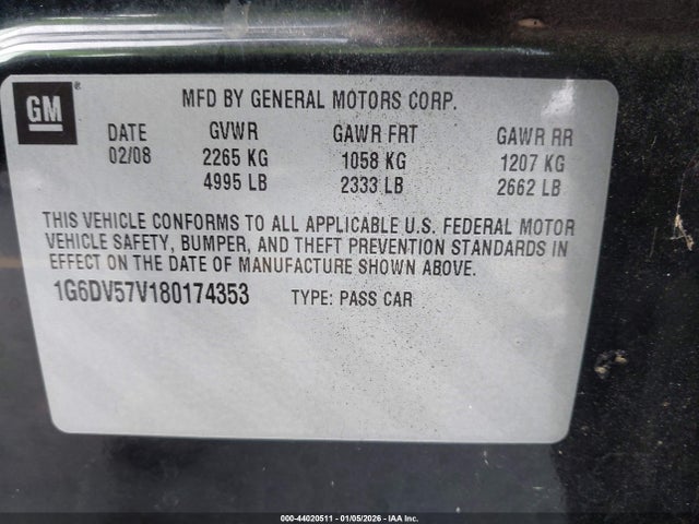 2008 CADILLAC CTS 1G6DV57V180174353 Photo 8