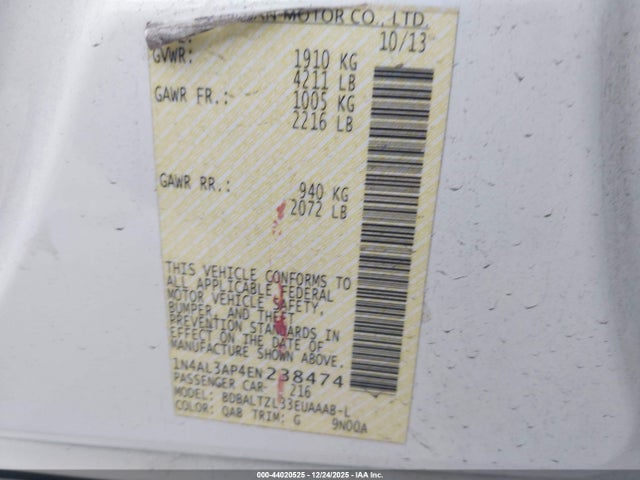 Nissan Altima 2.5 Sv 2014 1N4AL3AP4EN238474 Image 9