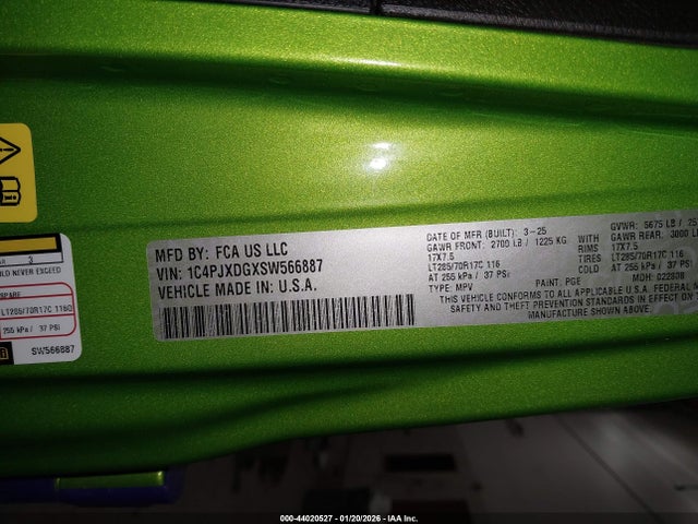 1C4PJXDGXSW566887 Jeep Wrangler 4-door Willys 4x4