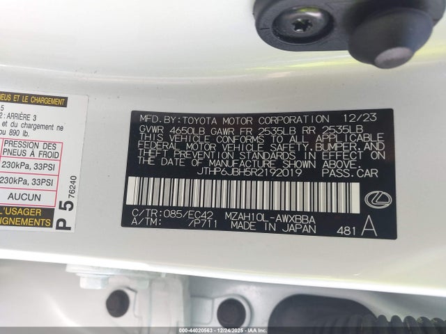 2024 LEXUS UX 250H JTHP6JBH5R2192019 Photo 8