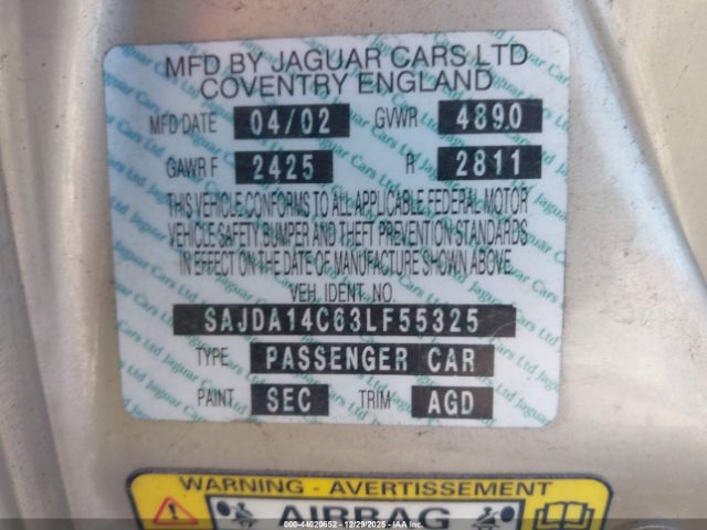 2003 JAGUAR XJ SAJDA14C63LF55325 Photo 8