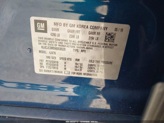 2019 BUICK ENCORE KL4CJCSMXKB930520 Photo 8