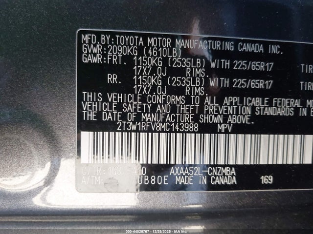Toyota Rav4 Xle 2021 2T3W1RFV8MC143988 Image 9