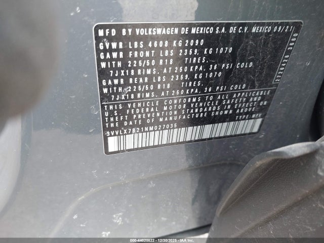 3VVLX7B21NM027035 Volkswagen Taos 1.5t Se