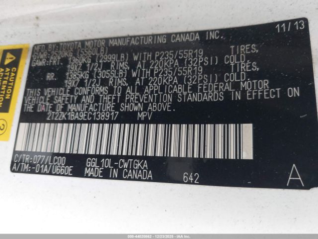 2014 LEXUS RX 350 2T2ZK1BA9EC138917 Photo 8