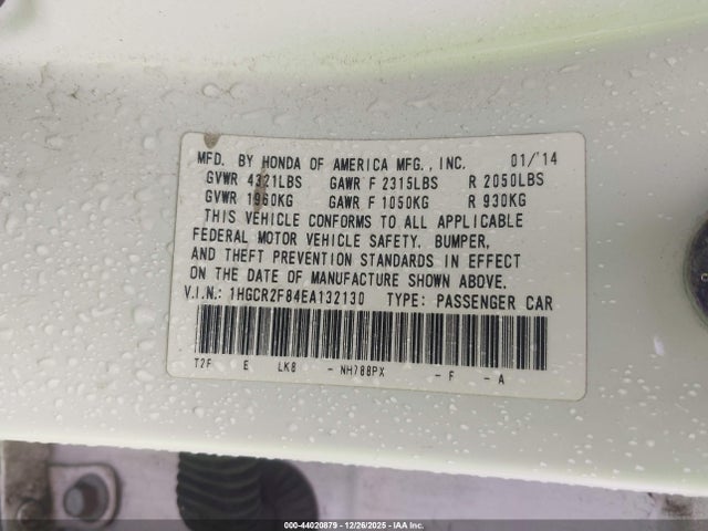 Honda Accord Ex-l 2014 1HGCR2F84EA132130 Image 9