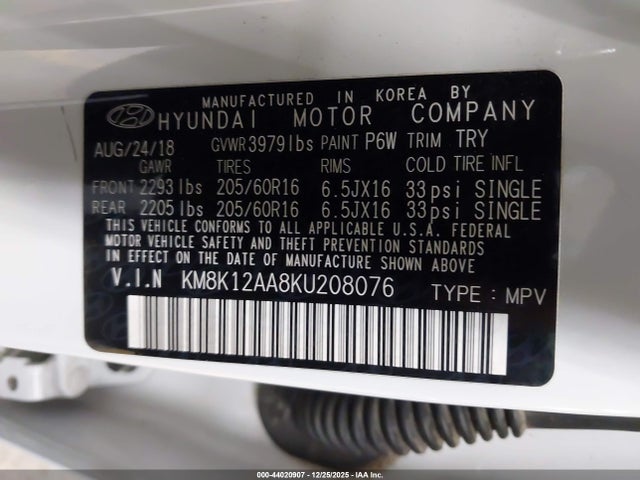 Hyundai Kona Se 2019 KM8K12AA8KU208076 Image 9