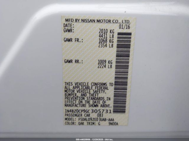 2016 NISSAN LEAF 1N4BZ0CP9GC305731 Photo 8