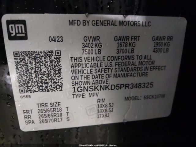 2023 CHEVROLET TAHOE 1GNSKNKD5PR348325 Photo 8