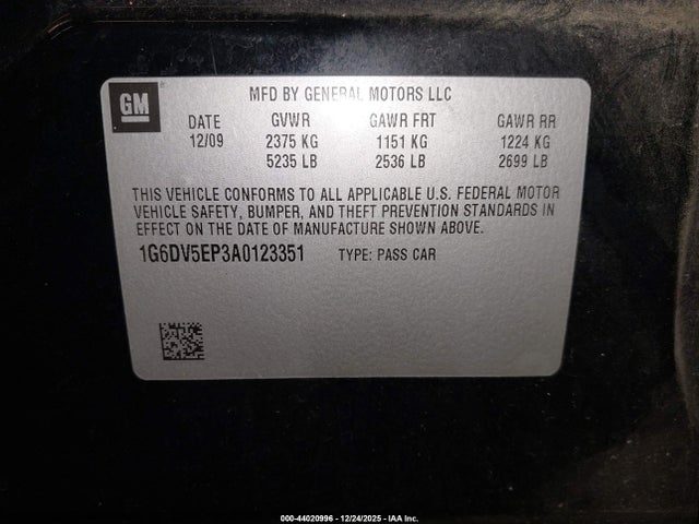 2010 CADILLAC CTS-V 1G6DV5EP3A0123351 Photo 8