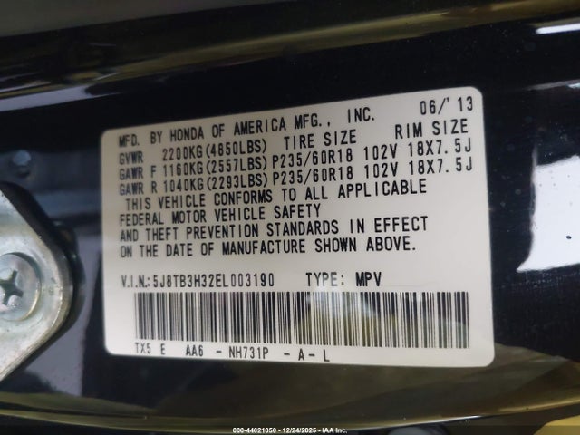 2014 ACURA RDX 5J8TB3H32EL003190 Photo 8