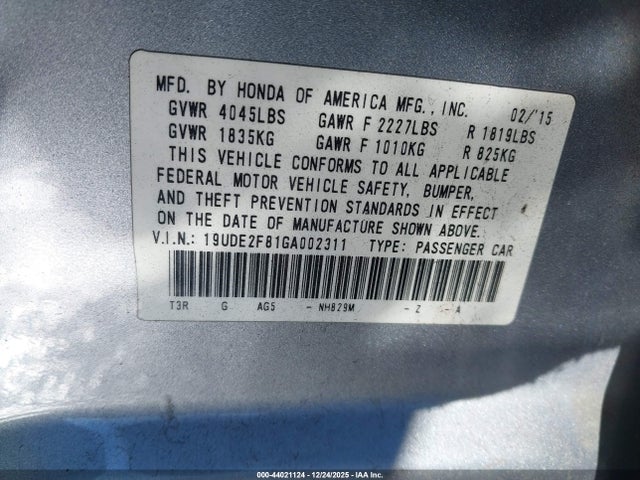 2016 ACURA ILX 19UDE2F81GA002311 Photo 8