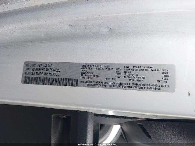 Aukcja sprzedaży 2021 Ram Promaster 3500, vin: 3C6MRVHG4ME514525, numer aukcji: 44021183