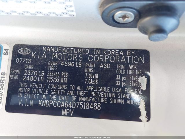 2013 KIA SPORTAGE KNDPCCA64D7518488 Photo 8