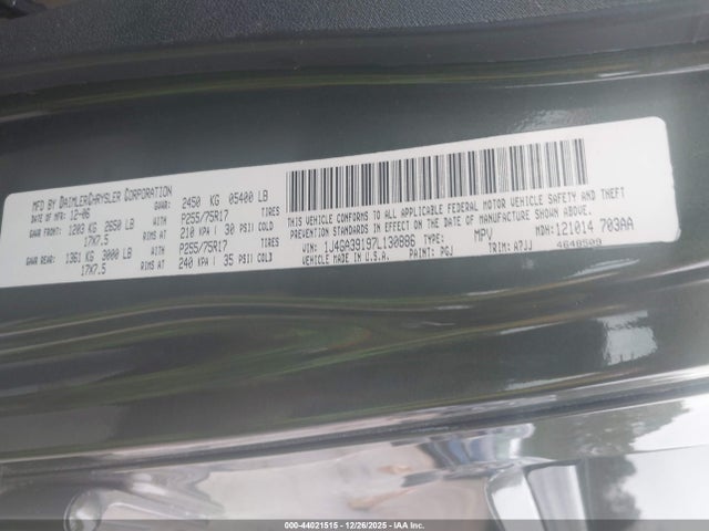 Продажа на аукционе авто 2007 Jeep Wrangler Unlimited X, vin: 1J4GA39197L130886, номер лота: 44021515