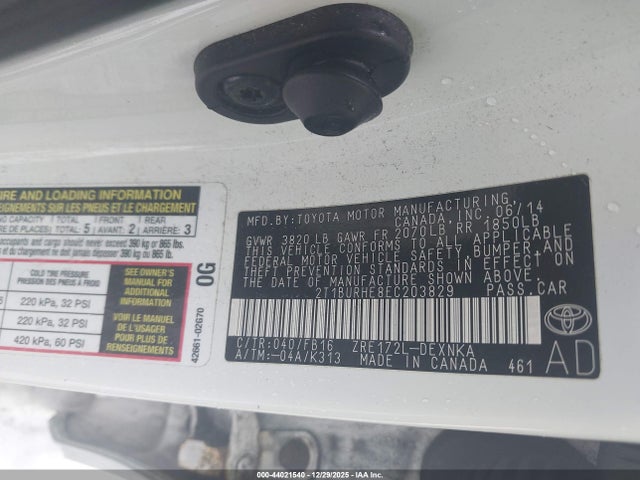 Toyota COROLLA LE 2014 2T1BURHE8EC203829 Image 9