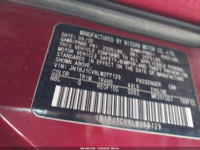 JN1BJ1CV8LW277129 Nissan Rogue Sport S Fwd Xtronic Cvt