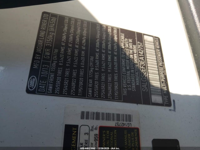 2014 LAND ROVER RANGE ROVER SALGS2EF3EA142757 Photo 8