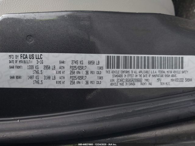 2016 CHRYSLER TOWN & COUNTRY 2C4RC1BG0GR299682 Photo 8