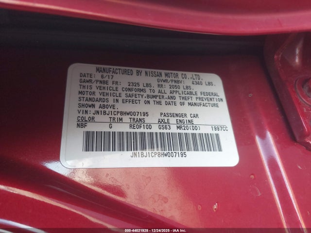 JN1BJ1CP8HW007195 Nissan Rogue Sport Sl