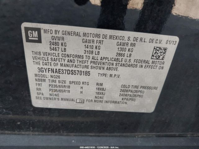 2013 CADILLAC SRX 3GYFNAE37DS570185 Photo 8