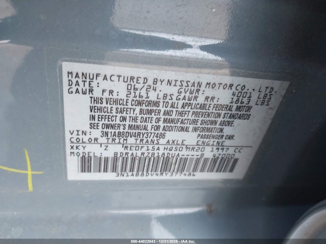 Nissan Sentra Sr Xtronic Cvt 2024 3N1AB8DV4RY377486 Image 9