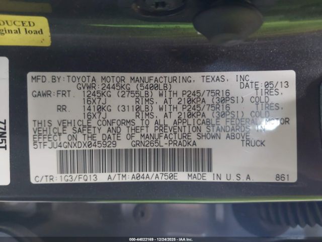 2013 TOYOTA TACOMA 5TFJU4GNXDX045929 Photo 8