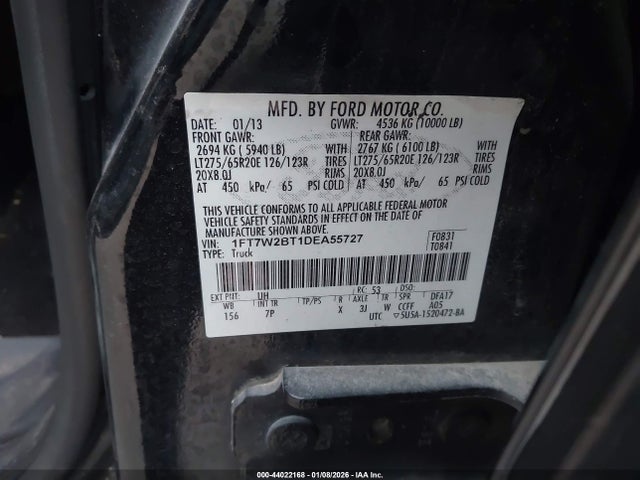 2013 FORD F-250 1FT7W2BT1DEA55727 Photo 8