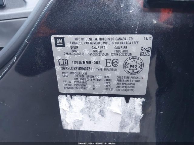 2013 GMC TERRAIN 2GKFLUE31D6407211 Photo 8