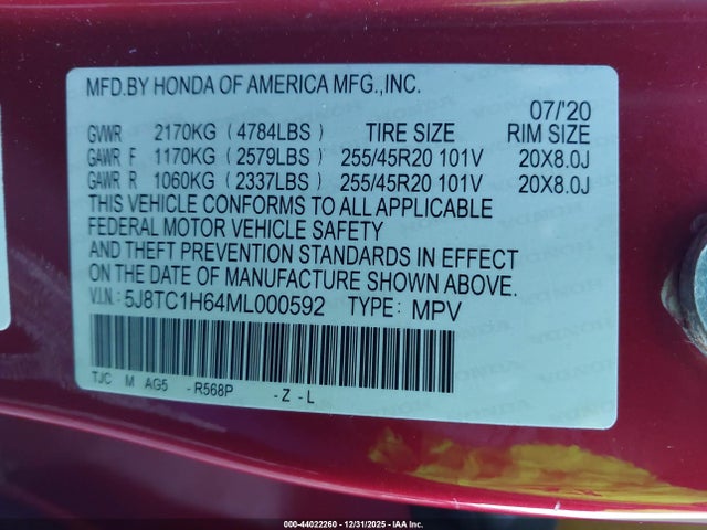5J8TC1H64ML000592 Acura Rdx A-spec Package